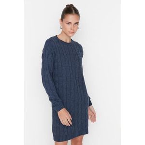 Trendyol Námořnická modrá pletená pletená svetrová šaty obraz