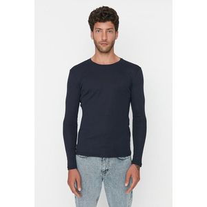 Tričko Trendyol - tmavě modré - regular fit obraz