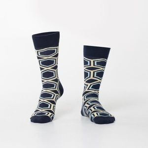 Pánské ponožky s tmavě modrým vzorem obraz