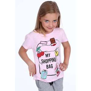 Dívčí tričko s nášivkami ve světle růžové barvě obraz