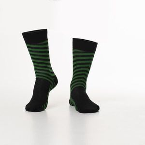 Černé a zelené pánské pruhované ponožky obraz
