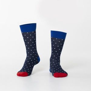 Pánské tmavě modré puntíkované ponožky obraz