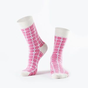 Růžové dámské kostkované ponožky obraz