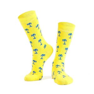 Žluté dámské ponožky s palmami obraz