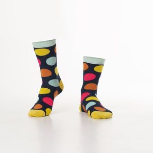 Dámské tmavě modré ponožky s barevnými puntíky obraz