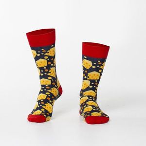 Tmavě modro žluté pánské sýrové ponožky obraz