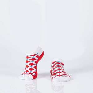 Pánské červené krátké ponožky s diamanty obraz