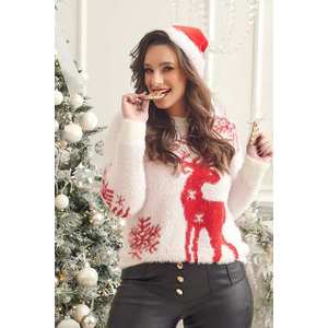 Okouzlující vánoční svetr s ecru soby obraz