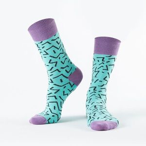 Tyrkysové dámské ponožky s černými vzory obraz