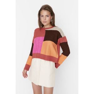 Trendyol Orange Knit Detailní pletený svetr obraz