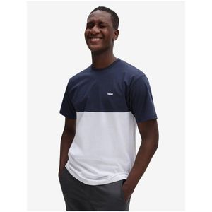 Modro-bílé pánské tričko VANS Colorblock - Pánské obraz