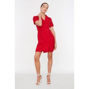 Trendyol červená bunda Mini tkané knoflíkové detailní tkané šaty obraz