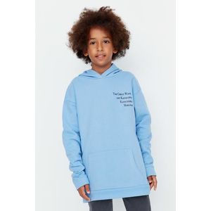 Trendyol Light Blue Great Wave Licensed Printed Boy Knitted Thick Sweatshirt obraz