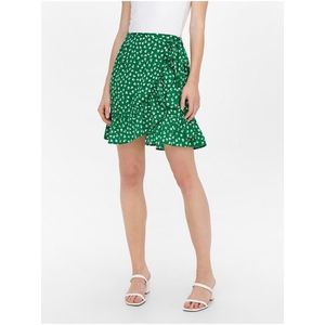 Zelená květovaná krátká zavinovací sukně ONLY Olivia obraz