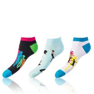 Sada tří párů unisex ponožek v černé, bílé a světle modré barvě Bellinda CRAZY IN-SHOE SOCKS 3x obraz