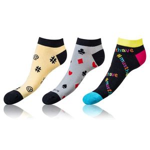 Sada tří párů unisex ponožek v žluté, šedé a černé barvě Bellinda CRAZY IN-SHOE SOCKS 3x obraz