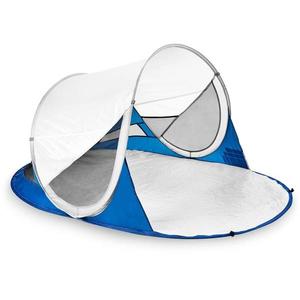 Spokey STRATUS Samorozkládací outdoorový paraván, UV 40, 195x100x85 cm - bielo-modrý obraz