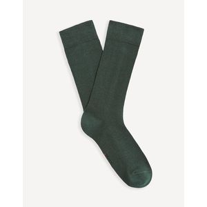 Zelené vysoké ponožky z bavlny Supima® Celio Milof obraz