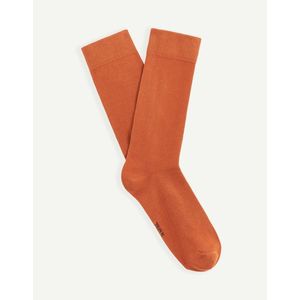 Oranžové vysoké ponožky z bavlny Supima® Celio Milof obraz