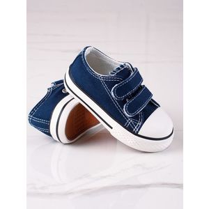Vico children's sneakers with velcro fastening navy blue obraz