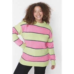 Trendyol Curve Plus Size Sweater - Green - Relaxed fit obraz