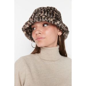 Trendyol Dámský klobouk s leopardím vzorem ve stylu mink. obraz