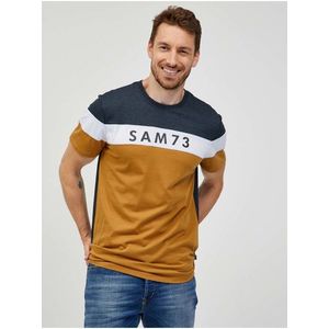 SAM73 Šedo-hnědé pánské tričko SAM 73 Kavix - Pánské obraz