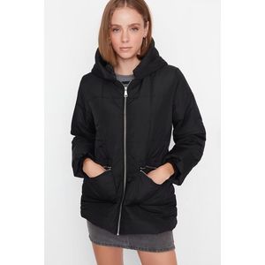 Trendyol Black Oversize Puffy Coat s kapucí obraz
