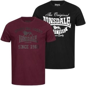 Pánské tričko Lonsdale 115086-Black/Oxblood obraz
