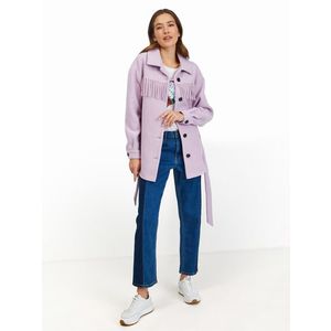 Světle fialová košilová zimní bunda s třásněmi ORSAY - Dámské obraz