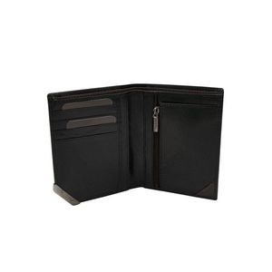 Černá a tmavě hnědá pánská peněženka s akcentem obraz
