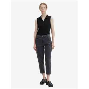 Tmavě šedé dámské zkrácené straight fit džíny Tom Tailor - Dámské obraz