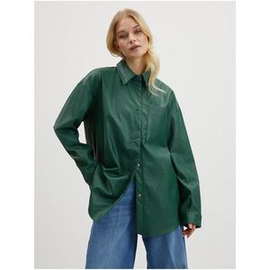 Zelená dámská koženková košile ONLY Mia obraz