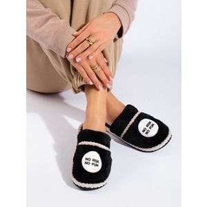 Black women's slippers with Fur Shelvt obraz