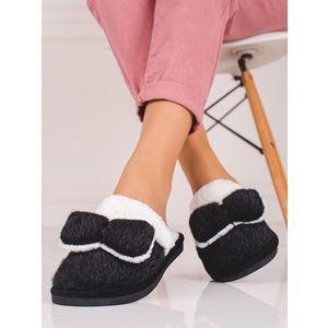 Women's slippers with bow Shelvt black obraz