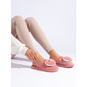 Pink women's slippers with Shelvt heart obraz