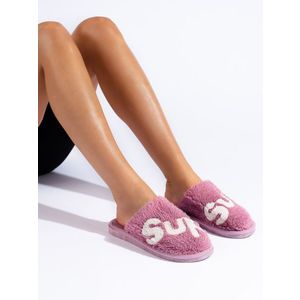 Women's slippers Shelvt warm purple obraz