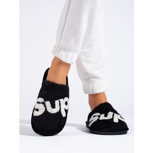 Women's slippers Shelvt warm black obraz