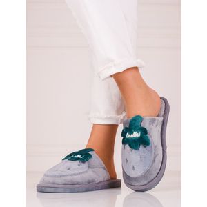 Insulated women's slippers Shelvt gray obraz