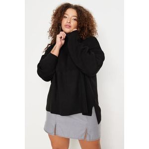 Trendyol Curve Black Slits in the Sides Knitwear Sweater obraz