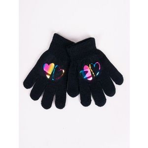 Yoclub Kids's Girls' Five-Finger Gloves With Hologram RED-0068G-AA50-004 obraz