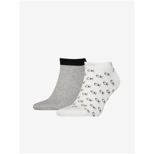 Sada dvou párů pánských vzorovaných ponožek v šedé a bílé barvě Calvin Klein Underwear obraz