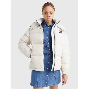 Krémová dámská prošívaná zimní bunda Tommy Jeans Alaska Puffer - Dámské obraz