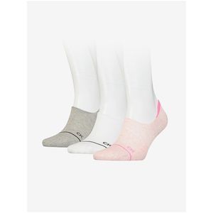 Sada tří párů dámských ponožek v šedé, bílé a růžové barvě Calvin Klein Underwear obraz