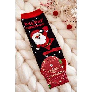 Dětské ponožky "Merry Christmas" Nicholas Černý a Červený obraz