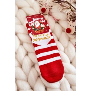 Dětské vánoční ponožky s pruhy Cosas bílo-červené obraz