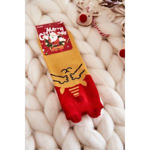 Dětské vánoční ponožky medvěd Cosas červeno-žlutý obraz