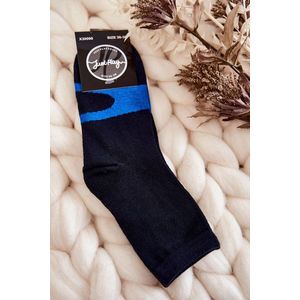 Dámské bavlněné ponožky s modrým vzorem tmavě modrá obraz