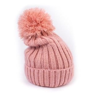 Winter women's hat with pompom Shelvt pink obraz