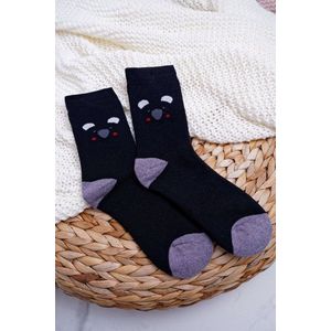 Dámské Ponožky Teplé Černé s Pandou obraz